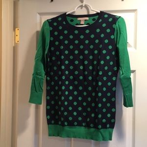 Banana Republic Outlet Navy/Green Intarsia Sweater
